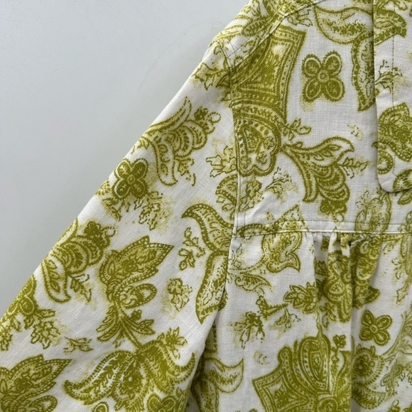 CHARTER CLUB LINEN green floral costal grandma woman lagonlook boho jacket 3X - Picture 5 of 11